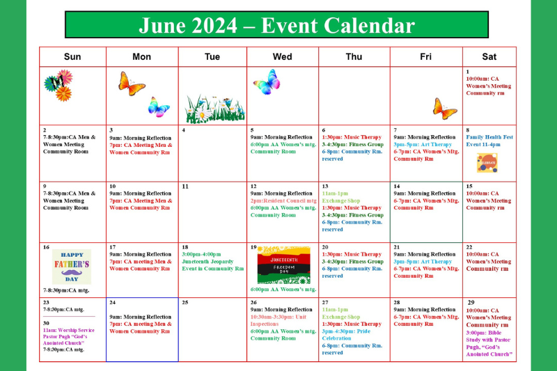 June Event Calendar